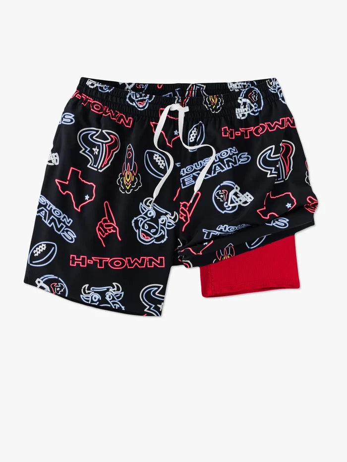 The Neon Texans 5.5" (NFL Classic Lined Swim Trunks) - Image 1 - Chubbies Shorts