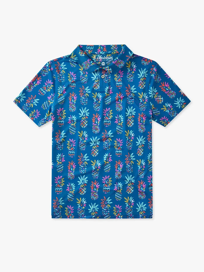 The Pineapple Sketch (Boys Performance Polo) - Image 1 - Chubbies Shorts