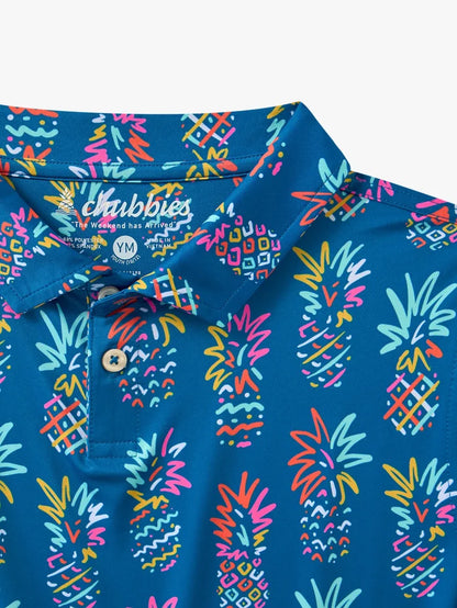 The Pineapple Sketch (Boys Performance Polo) - Image 3 - Chubbies Shorts