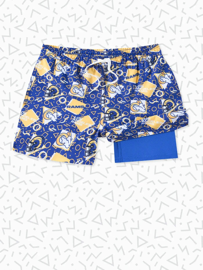 The Rams Game Day Fit (Boys Classic Lined Trunk) - Image 1 - Chubbies Shorts