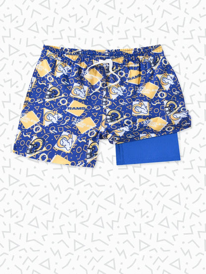 The Rams Game Day Fit (Boys Classic Lined Trunk) - Image 1 - Chubbies Shorts