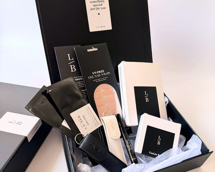 The Rose Edit gift set, contents laid out, alternate view