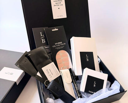 The Rose Edit gift set, contents laid out, alternate view