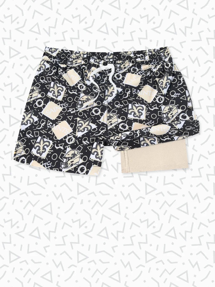 The Saints Game Day Fit (Boys Classic Lined Trunk) - Image 1 - Chubbies Shorts