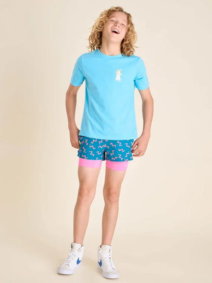 The Twist and Squiggle- Blue (Boys Ultimate Training Short) - Image 6 - Chubbies Shorts