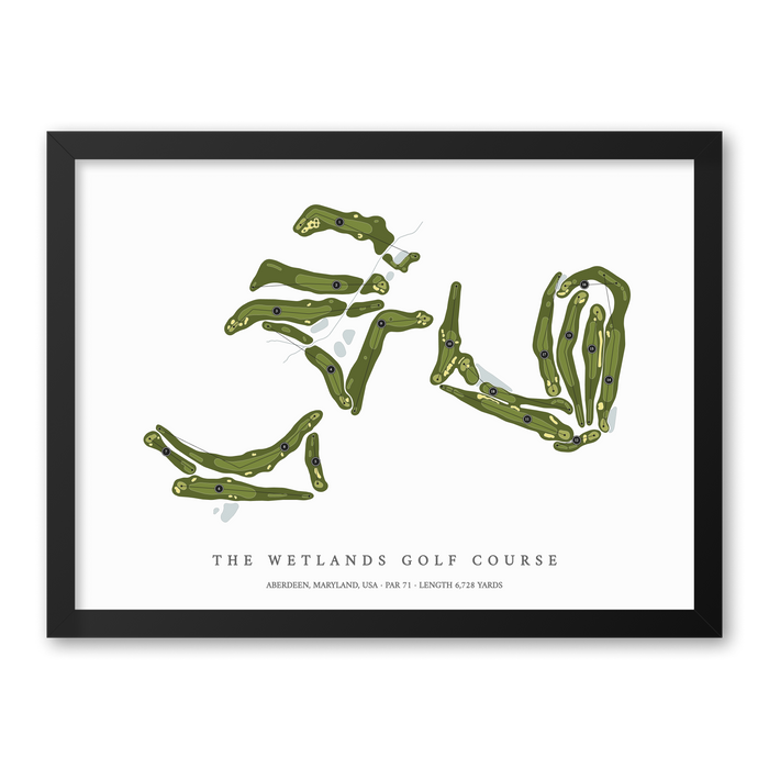 The Wetlands Golf Course | Golf Course Map | Black Frame
