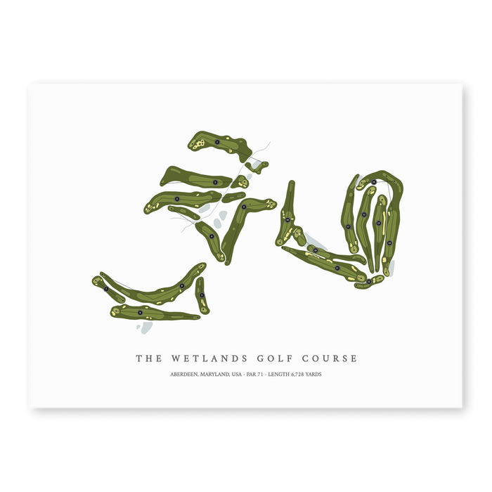 The Wetlands Golf Course | Golf Course Map | Unframed