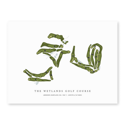 The Wetlands Golf Course | Golf Course Map | Unframed