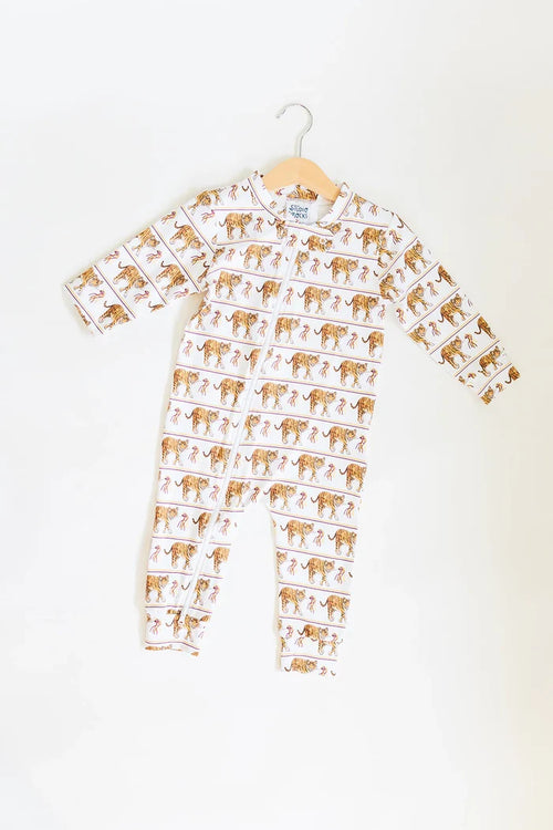 Tiger Purple & Gold Zipper Pajamas