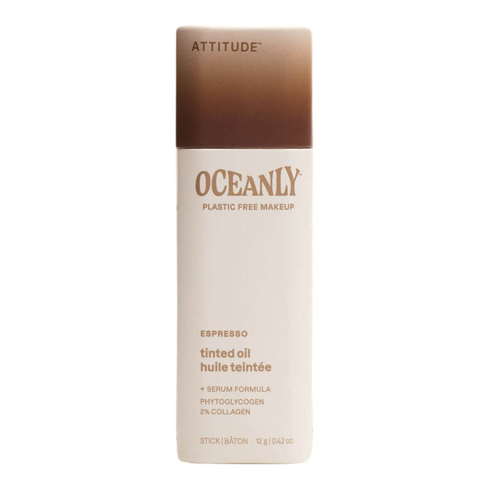 Oceanly Espresso tinted oil packaging on a white background.