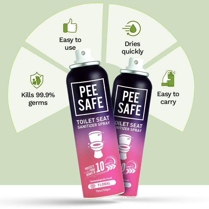 Pee Safe Toilet Seat Sanitizer Spray (Floral) - 75 ML - BULK BUY
