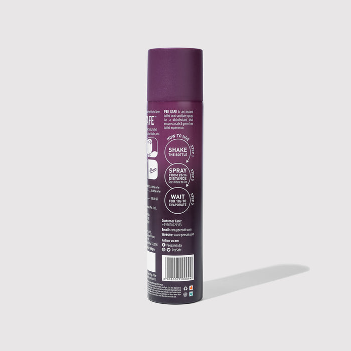 Pee Safe Toilet Seat Sanitizer Spray (Lavender) - 300 ML Pack of 4