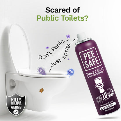 Pee Safe Toilet Seat Sanitizer Spray (Lavender) - 75 ML - BULK BUY