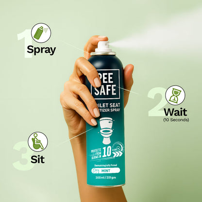 Pee Safe Toilet Seat Sanitizer Spray (Mint & Lavender) - 300 ML Pack of 4