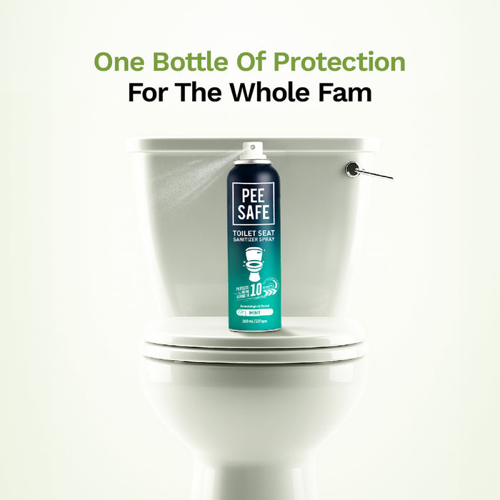 Pee Safe Toilet Seat Sanitizer Spray (Mint & Lavender) - 300 ML Pack of 4