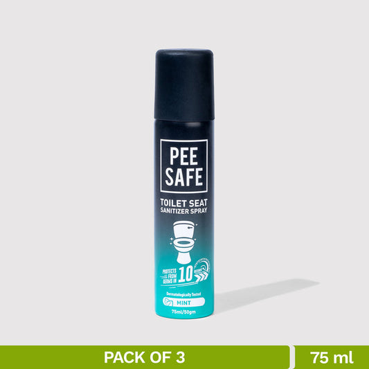 Pee Safe Toilet Seat Sanitizer Spray (Mint) - 75 ML (Pack of 3)