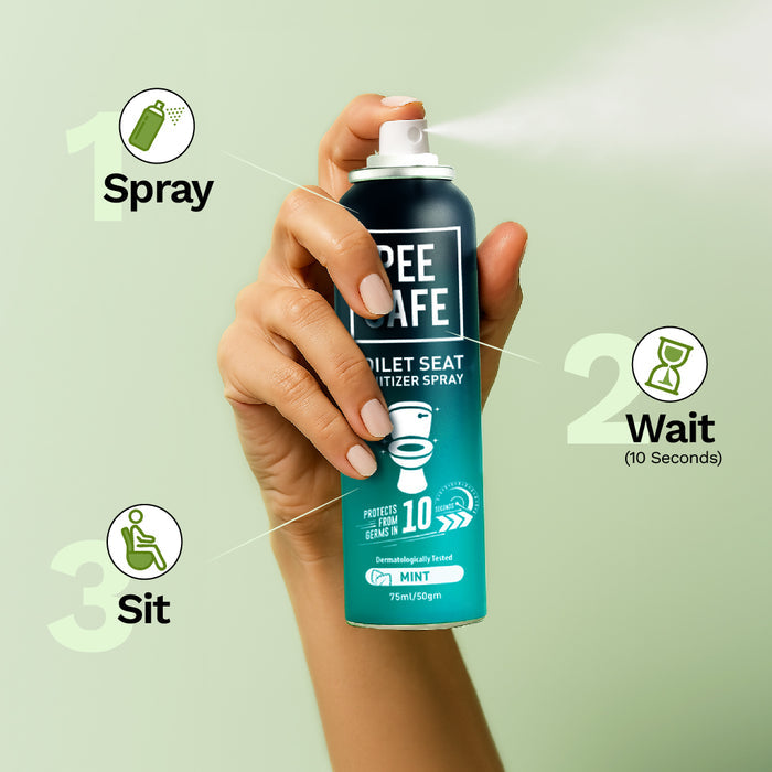 Pee Safe Toilet Seat Sanitizer Spray (Mint) - 75 ML *