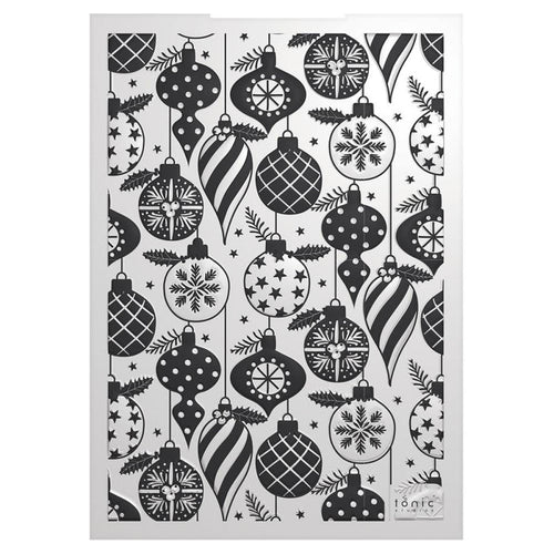 Tonic Studios - 3D Embossing Folder - Bountiful Baubles - Candy Cane Christmas.  Available at Embellish Away located in Bowmanville Ontario Canada.