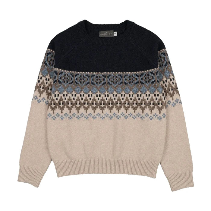 top l/s mountain heirloom knit sweater - oat