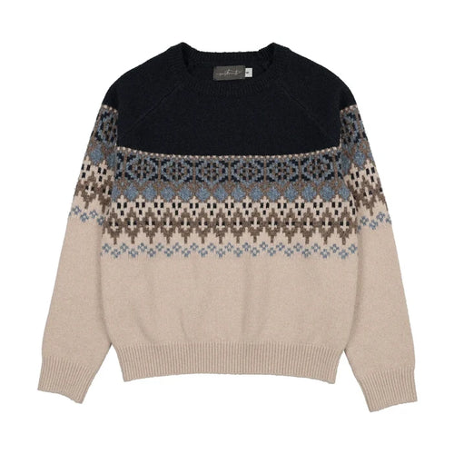 top l/s mountain heirloom knit sweater - oat