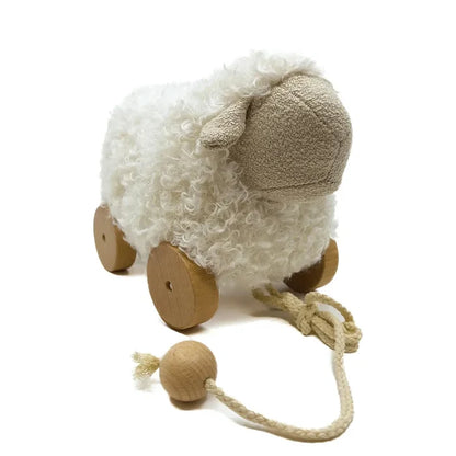 toy bella pull along sheep  - cream