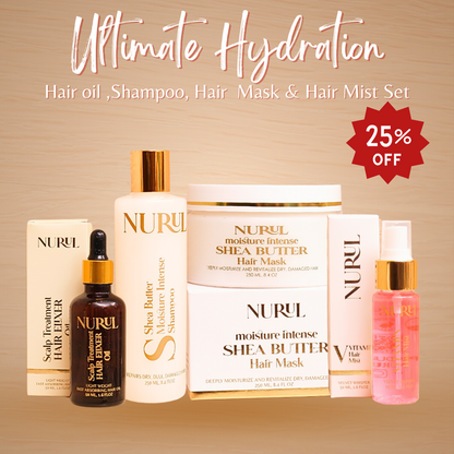 Ultimate Hair Hydration Bundle: Scalp Elixir, Moisture Shampoo, Hair Mask & Vitamin Mist