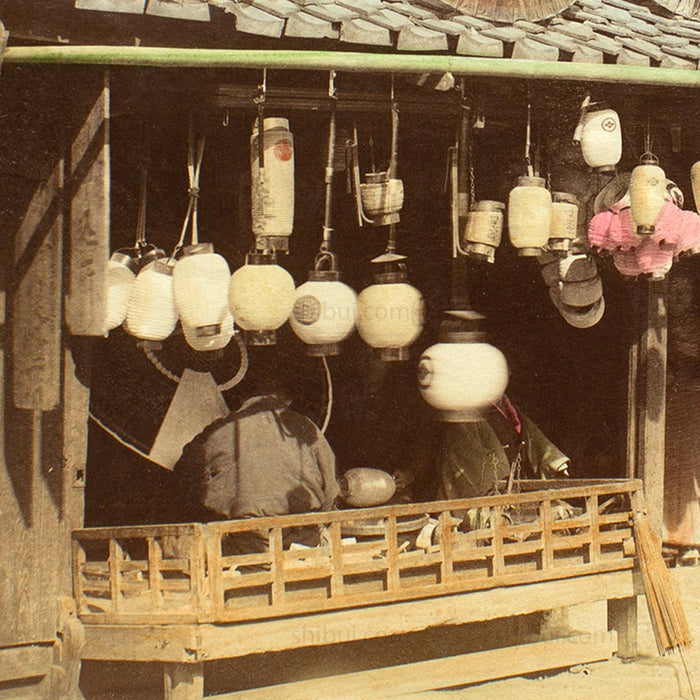 Umbrella & Lantern  Shop |  Japanese Antique Hand Tinted Albumen Photo