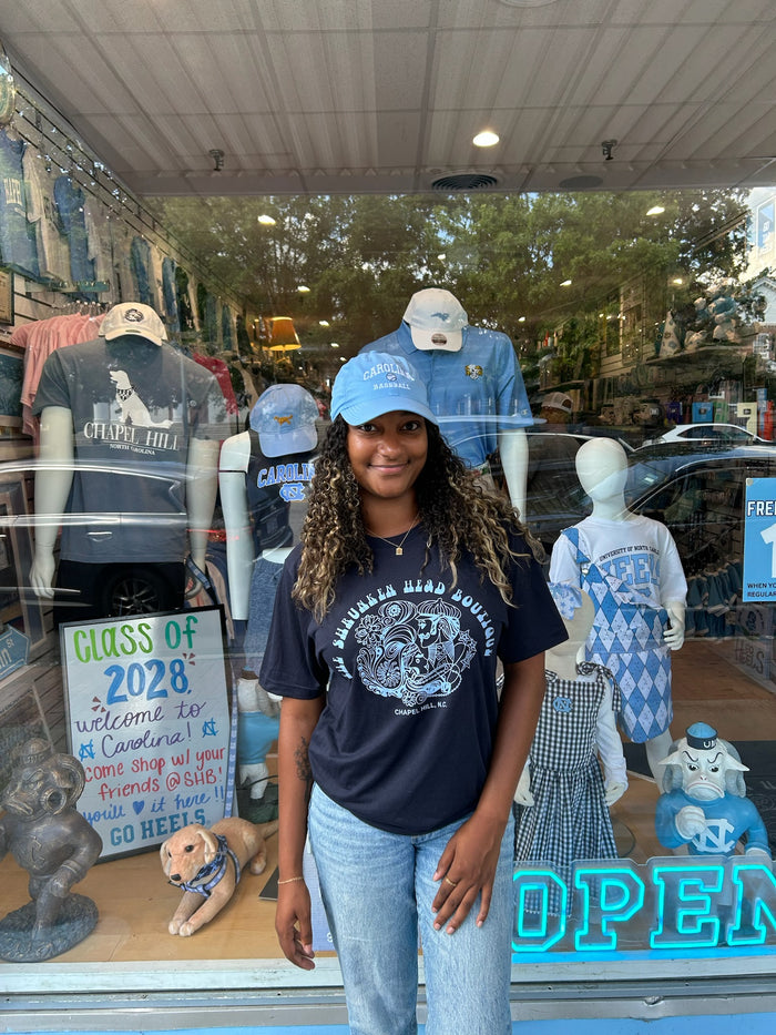UNC Basketball Hat in Carolina Blue Dry Fit Adjustable - Detail View - Legacy