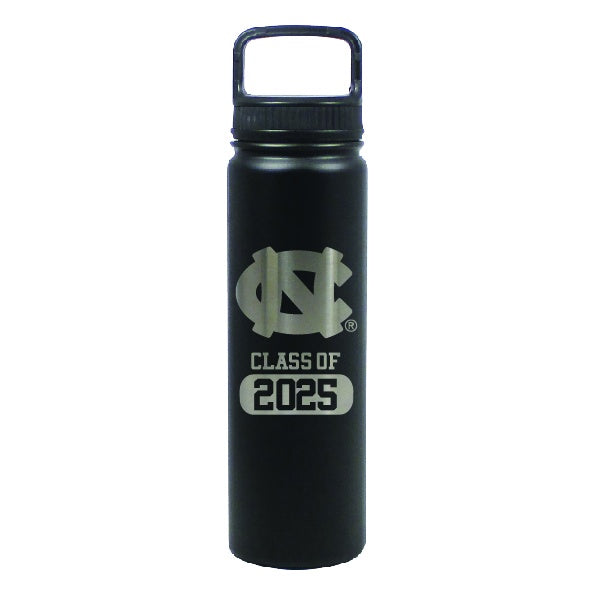 UNC Class of 2025 Water Bottle Stainless Steel 24oz in Black - Main View - Nordic