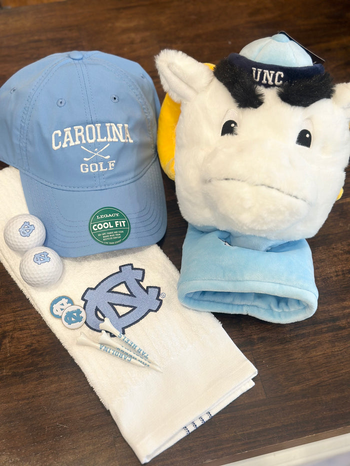 UNC Golf Hat in Carolina Blue Dry Fit Adjustable - Detail View - Legacy