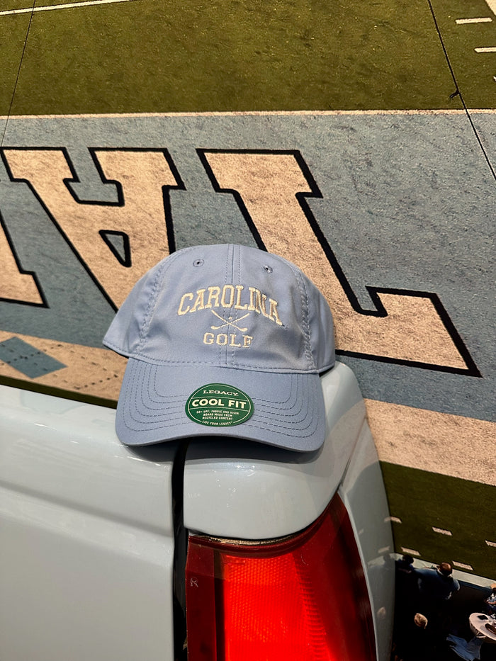 UNC Golf Hat in Carolina Blue Dry Fit Adjustable - Lifestyle View - Legacy