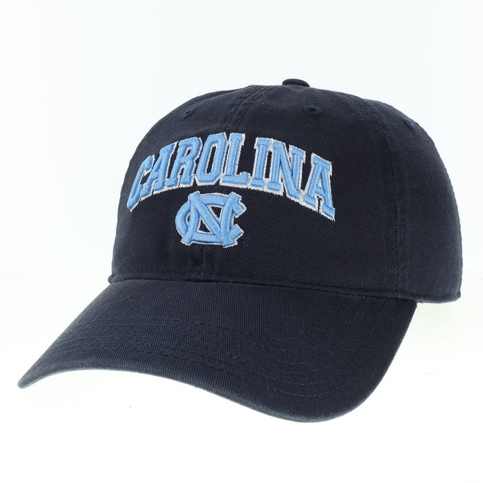 UNC Hat in Navy with Embroidered Main Event Logo in Carolina Blue - Main View - Legacy