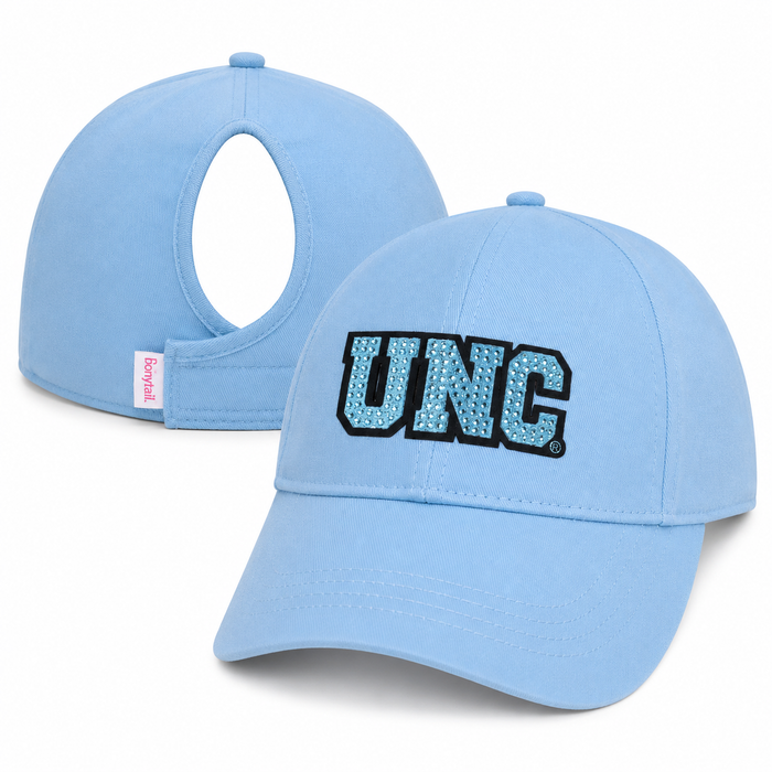 UNC Rhinestone Ponytail Hat - Main View - Ponyflo
