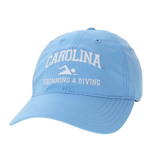 UNC Swimming and Diving Hat in Carolina Blue Dry Fit Adjustable - Main View - Legacy