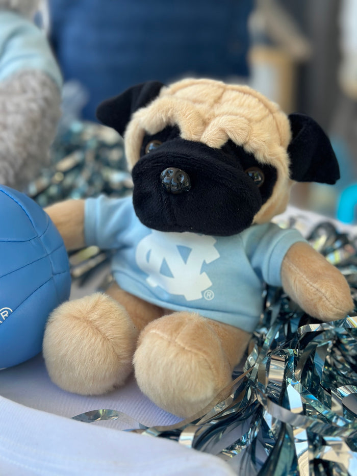 UNC Tar Heels Bean Buddies Pug Stuffed Animal Dog - Detail View - Jardine