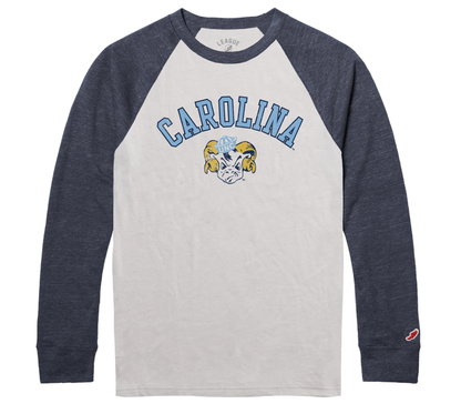 UNC Vintage Raglan Adult Long Sleeve T-Shirt - Main View - League