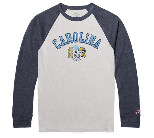 UNC Vintage Raglan Adult Long Sleeve T-Shirt - Main View - League