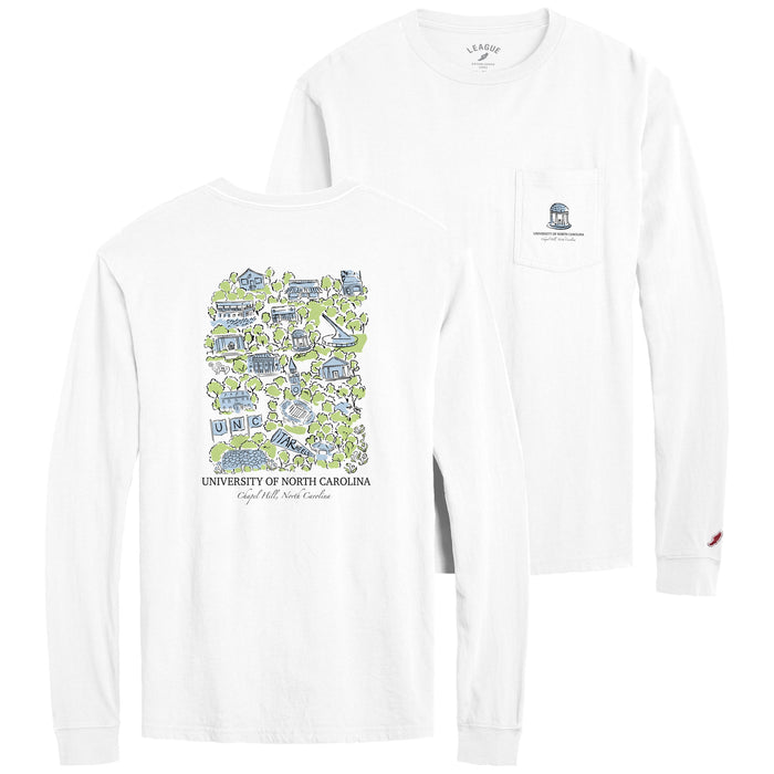 University of North Carolina at Chapel Hill Artwork Long Sleeve T-Shirt by Cambron Farris - Main View - League