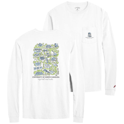 University of North Carolina at Chapel Hill Artwork Long Sleeve T-Shirt by Cambron Farris - Main View - League