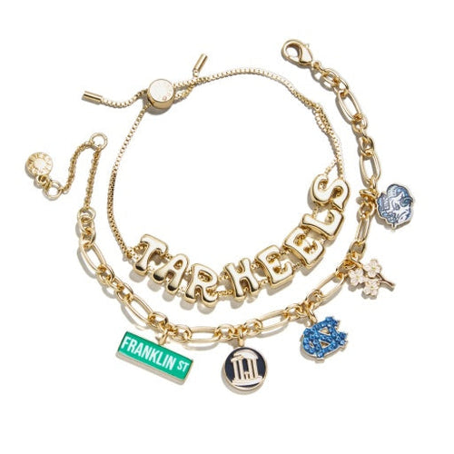 University of North Carolina Two-Piece Charm and Slogan Bracelet Set - Main View - Baublebar