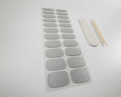 UV-Free Gel Nail Wraps – Brilliant Silver