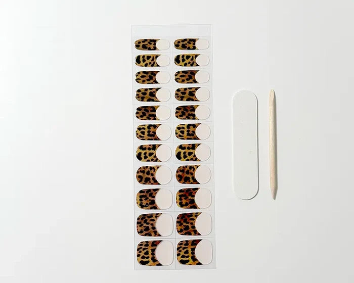 UV-Free Gel Nail Wraps – French Leopard