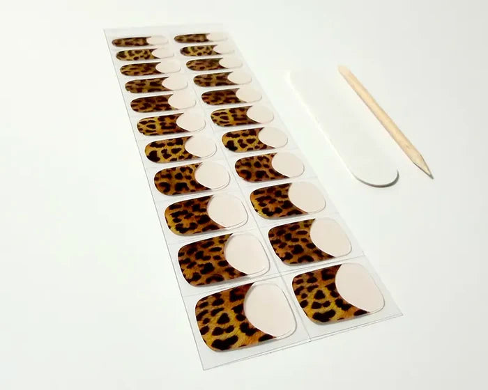 UV-Free Gel Nail Wraps – French Leopard