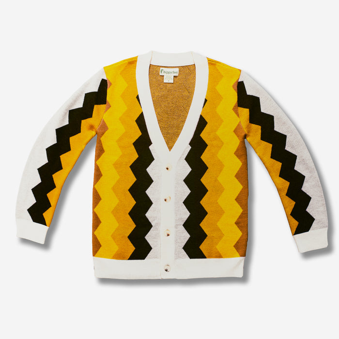 Chevron merino wool cardigan