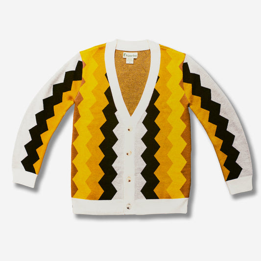 Chevron merino wool cardigan