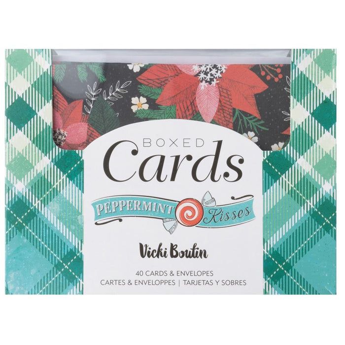 American Crafts - A2 Cards W/Envelopes (4.375"X5.75") - 40/Box - Vicki Boutin - Peppermint Kisses. Available at Embellish Away located in Bowmanville Ontario Canada.