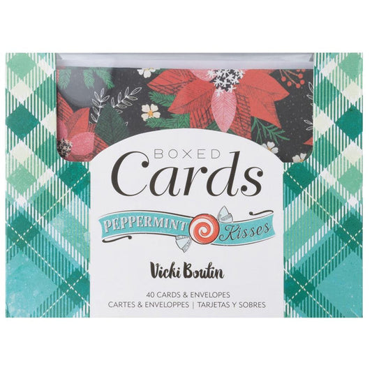 American Crafts - A2 Cards W/Envelopes (4.375"X5.75") - 40/Box - Vicki Boutin - Peppermint Kisses. Available at Embellish Away located in Bowmanville Ontario Canada.
