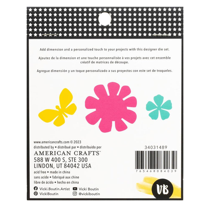 Vicki Boutin Shape Dies - Floral and Butterfly, a set of three versatile dies designed to add intricate and captivating shapes to your crafting projects. Includes 3 pieces. Available at Embellish Away located in Bowmanville Ontario Canada.