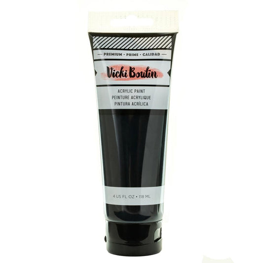 Vicki Boutin - Mixed Media - 4oz Paint - Black. This high-quality acrylic paint opens up a world of creative possibilities, perfect for canvas art, painting, scrapbooking, and various other crafts. Includes one 4fl oz bottle. Available at Embellish Away located in Bowmanville Ontario Canada.