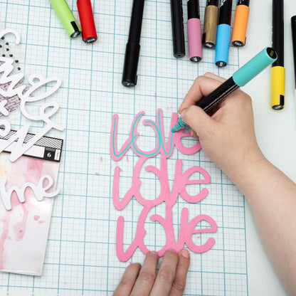 Vicki Boutin - Mixed Media Paint Markers - 12/Pkg. Immerse High-quality acrylic paints, watercolors, and metallic texture pastes to versatile ink pads and intricate stencils. Available at Embellish Away located in Bowmanville Ontario Canada.